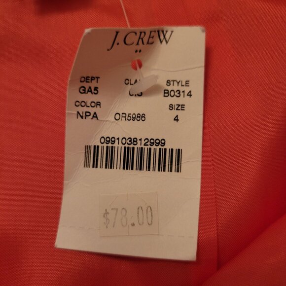 J Crew Melon Orange Flared Skirt 4 B0314 Fluted Double Crepe Tulip Flippy Skater - Picture 4 of 5